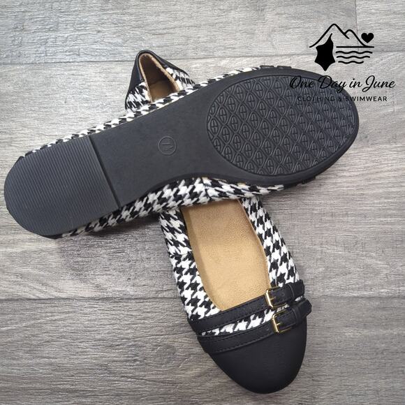 whitemt. Houndstooth Flats Size 7.5 - Picture 3 of 4